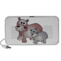 Cute Hippos Mom and Baby Notebook Speaker