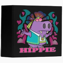 cute hippy hippie hippo cartoon with text binder