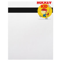 cute hockey kid cartoon character custom letterhead