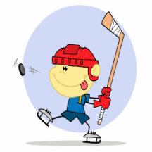 cute hockey kid cartoon photo sculptures