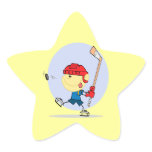 cute hockey kid cartoon stickers
