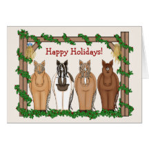 Cute Holiday Horse Christmas Greeting Card