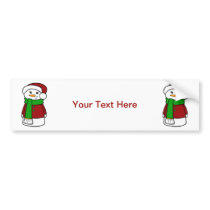 Cute Holiday Snowman Bumper Sticker