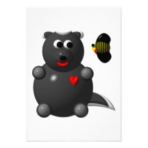Cute Honey Badger and Honey Bee: Don't badger me! Custom Announcement