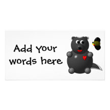 Cute Honey Badger and Honey Bee: Don't badger me! Personalized Photo Card