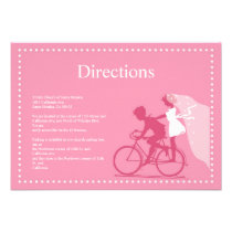 Cute Honeysuckle Bicycle Couple Direction Card invitations