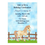 Cute Horse Birthday Invitation for Girls