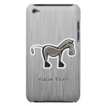 Cute Horse; Metal-look Barely There iPod Case