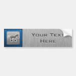 Cute Horse; Metal-look Bumper Sticker