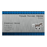 Cute Horse; Metal-look Business Card Templates