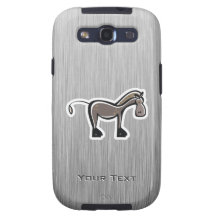 Cute Horse; Metal-look Galaxy S3 Cover