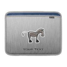 Cute Horse; Metal-look MacBook Sleeve