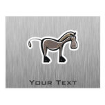 Cute Horse; Metal-look Postcards