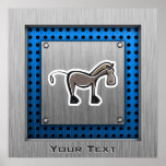 Cute Horse; Metal-look Poster