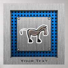 Cute Horse; Metal-look Poster