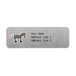 Cute Horse; Metal-look Return Address Label