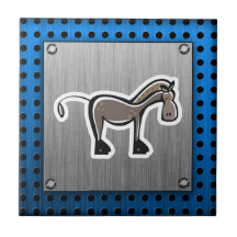 Cute Horse; Metal-look Tile