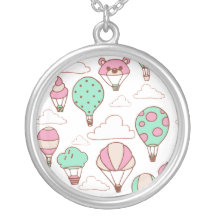 Cute Hot Air Balloons Pattern Custom Necklace