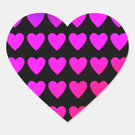 Cute hot pink and purple hearts sticker
