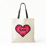 Cute hot pink girly punk heart canvas bags