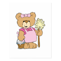 Cute House Cleaning Bear Post Card