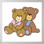 Cute Hugging Friends Bears Print