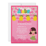CUTE Hula Girl PInk Birthday Invitation