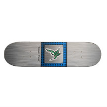 Cute Hummingbird; Metal-look Custom Skate Board