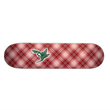 Cute Hummingbird; Red Plaid Custom Skateboard