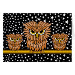 cute hungry owls card