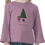 Cute I Love Christmas Girl Decorating Tree Tee