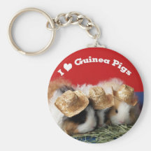 Cute I Love Guinea Pigs Keychain