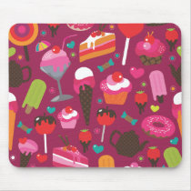 Cute ice cream candy cup cake pattern mouse pad