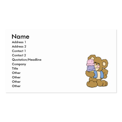 Cute Ice Cream Cone Bear Business Cards