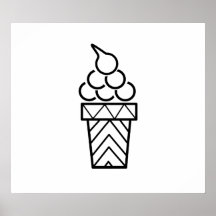 Cute ice cream cone poster