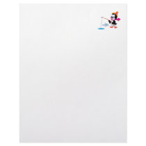 cute ice fishing little penguin personalized letterhead