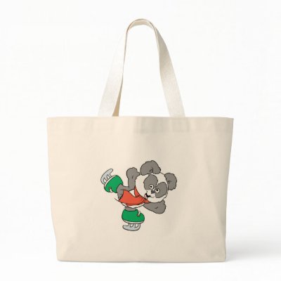 Cute Ice Skating Panda Bear Bags by doonidesigns