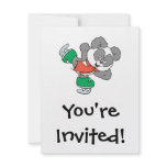 Cute Ice Skating Panda Bear Personalized Invitations