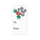 Cute Ice Skating Panda Bear Custom Address Label