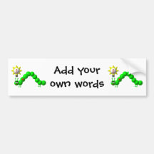 Cute Inchworm with an idea! Bumper Sticker