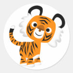 Cute Inquisitive Cartoon Tiger Sticker
