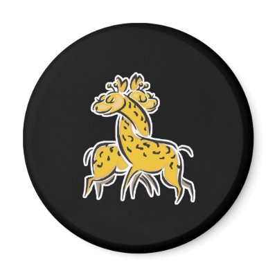 cute intertwined giraffes refrigerator magnet by doonidesignsanimals