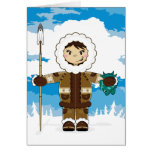 Cute Inuit Fisherman Card