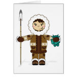 Cute Inuit Fisherman Card