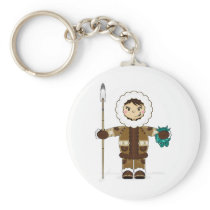 Cute Inuit Fisherman Keychain