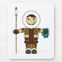 Cute Inuit Fisherman Mousepad
