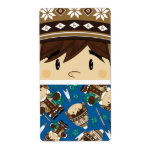 Cute Inuit Fisherman Sticker Shipping Labels