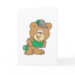 cute irish st paddy boy teddy bear lad design card