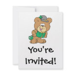 cute irish st paddy boy teddy bear lad design invite