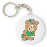 cute irish st paddy boy teddy bear lad design keychains